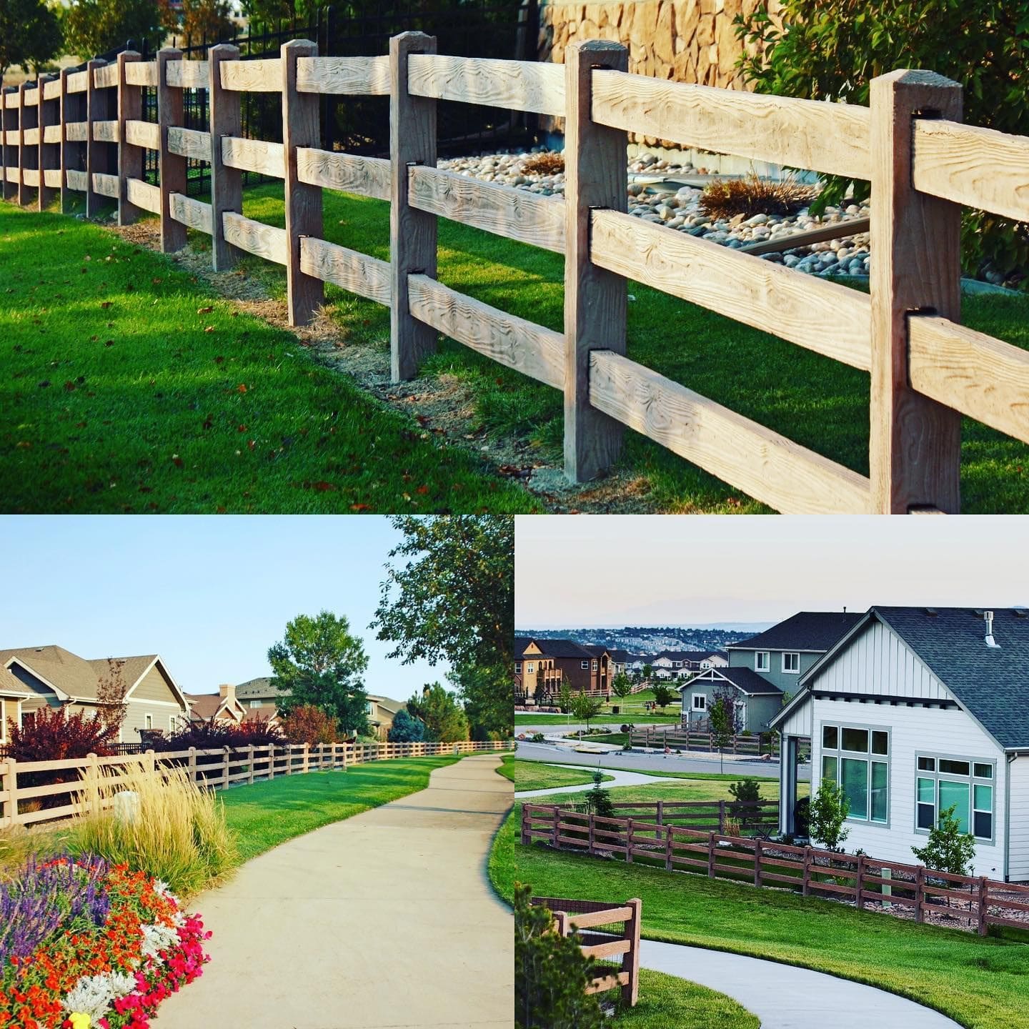 Wooden fences enhance the charm of suburban homes and gardens.